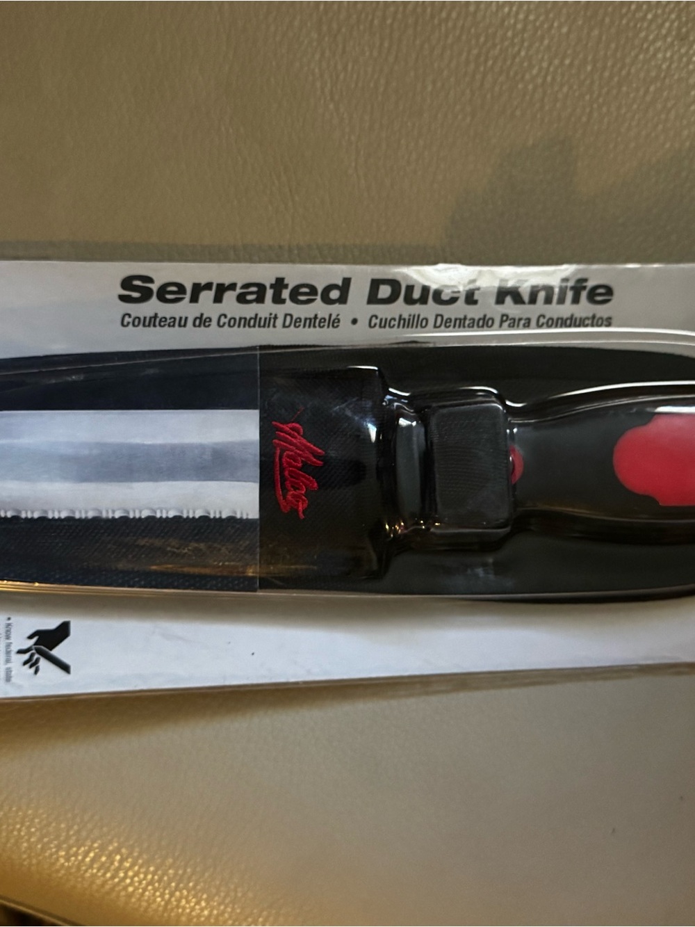 Serrated Duct Knife - Black and Red